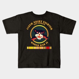 418th Night Fighter Squadron - 2nd Ver - WWII w SVC Kids T-Shirt